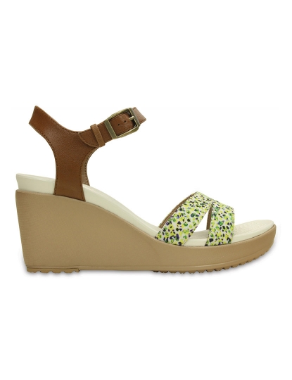 Sandálias Leighii Anklestrap Graphic Wdg Castanho e Verde