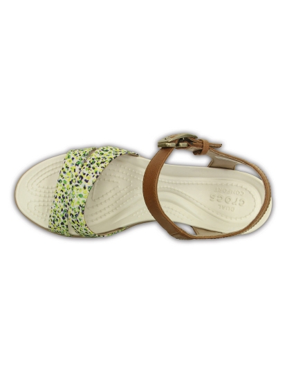 Sandálias Leighii Anklestrap Graphic Wdg Castanho e Verde
