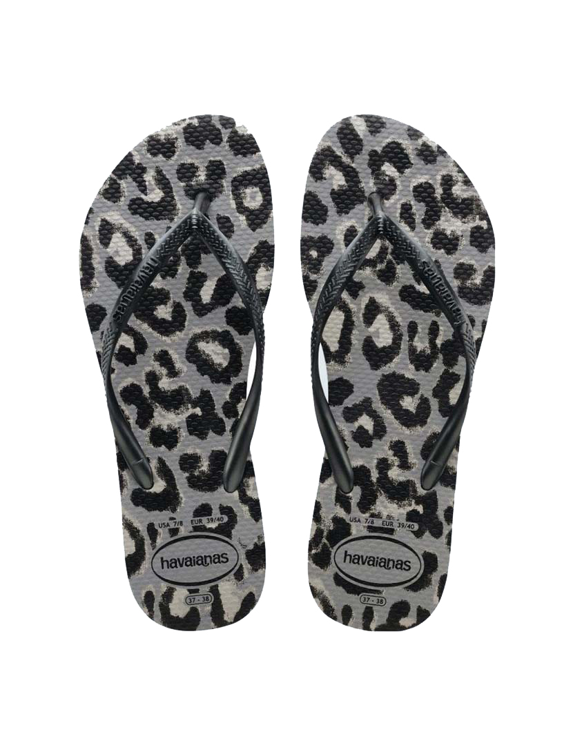 Chinelos Havaianas Slim Animals Steel Cinza