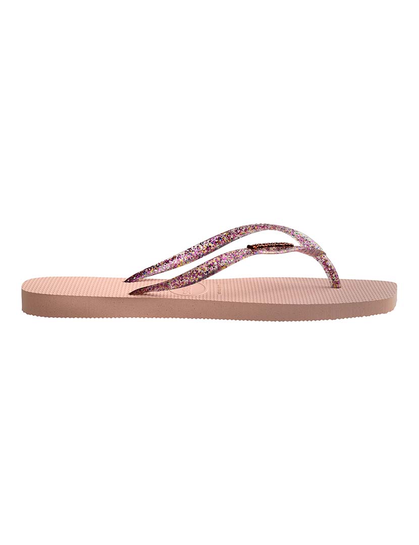 Chinelos Havaianas Square Logo Metallic Rosa
