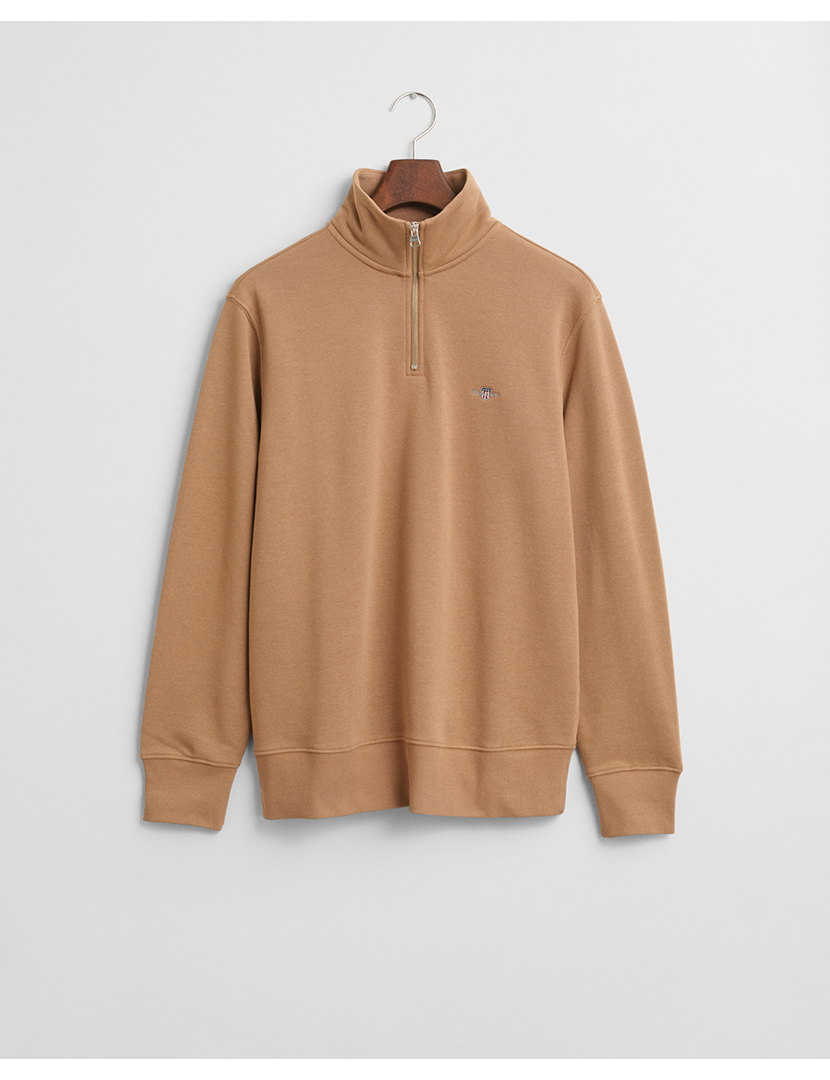 Sweatshirt zip Shield Camel