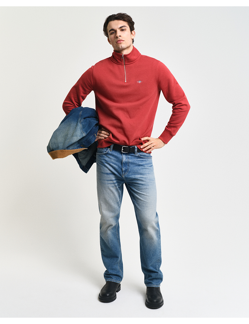 Sweatshirt half-zip Vermelho