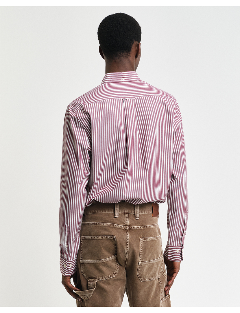 Camisa Regular Fit Classic Riscas Vermelho