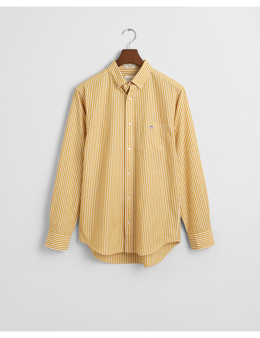 Camisa Regular Fit Classic Riscas Amarelo