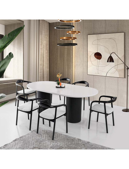 Mesa Jantar LI 932 Branco/Preto