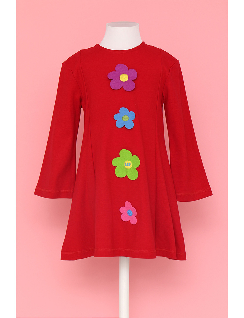 Vestido Flower Power Menina Vermelho