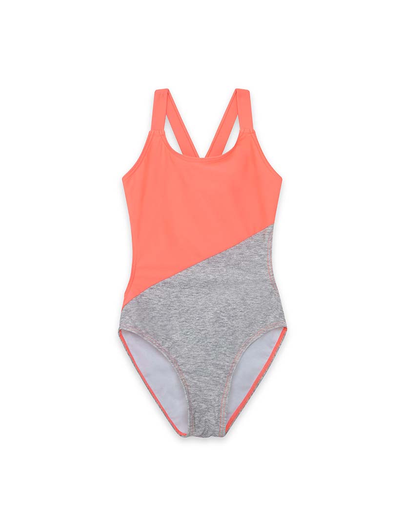 Fato de Banho Menina Laranja e Cinzento