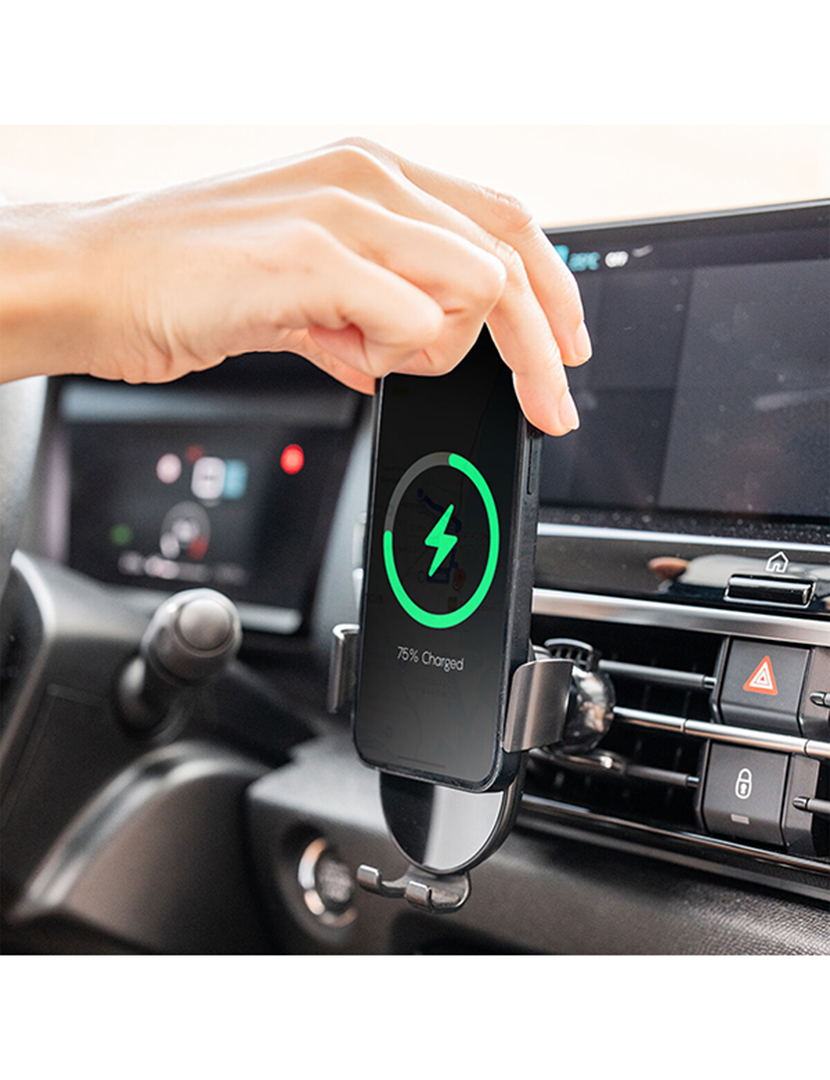 Suporte Telemóvel + Carregador s/Fios Auto Chakar