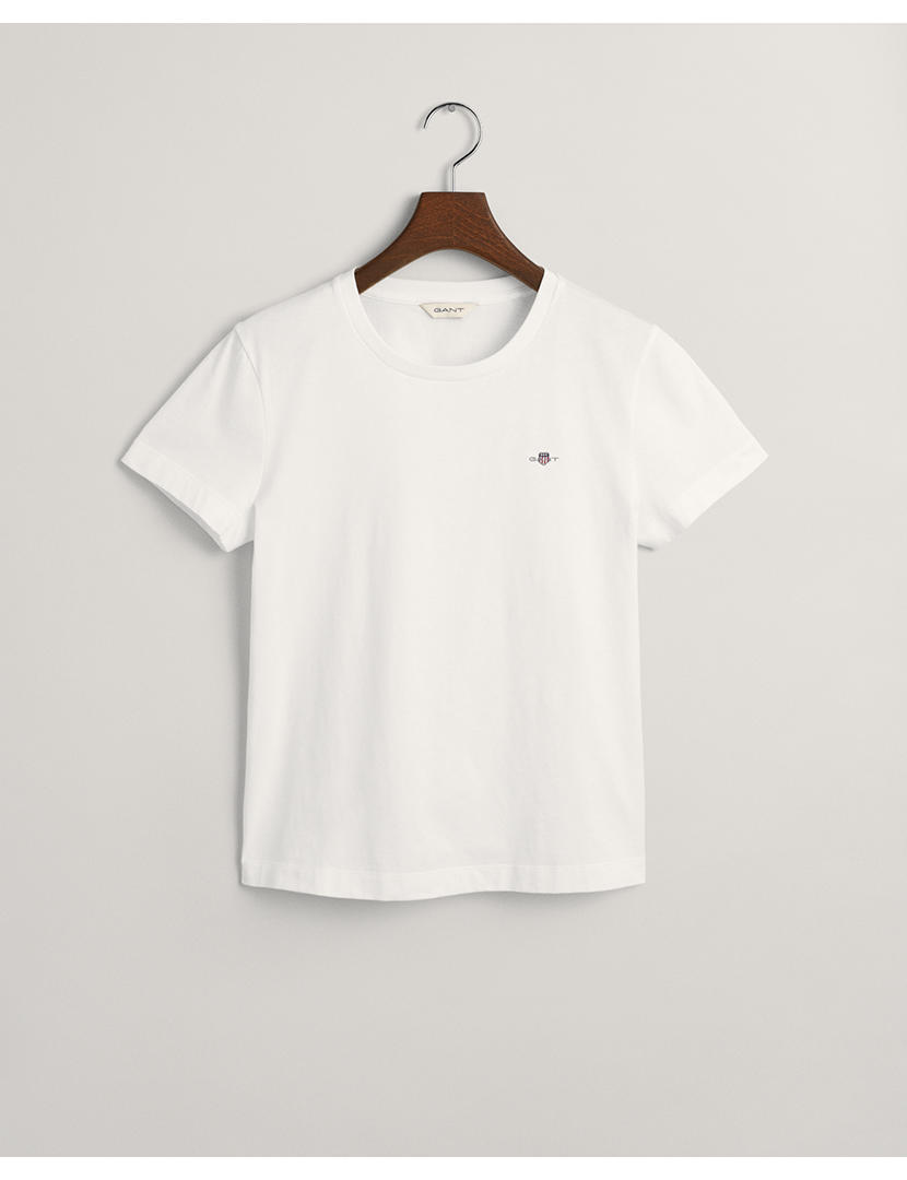 T-Shirt Senhora Regular Shield Logo Short Sleeve Branco