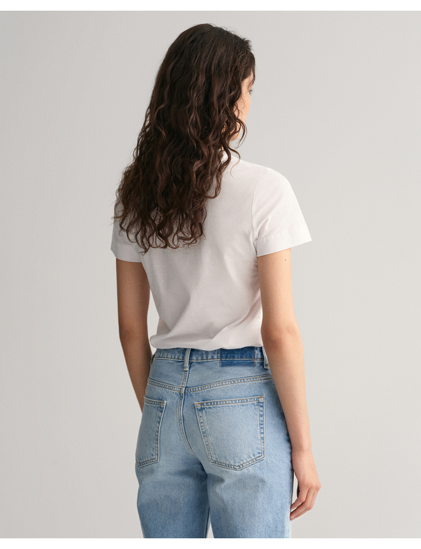 T-Shirt Senhora Regular Shield Logo Short Sleeve Branco