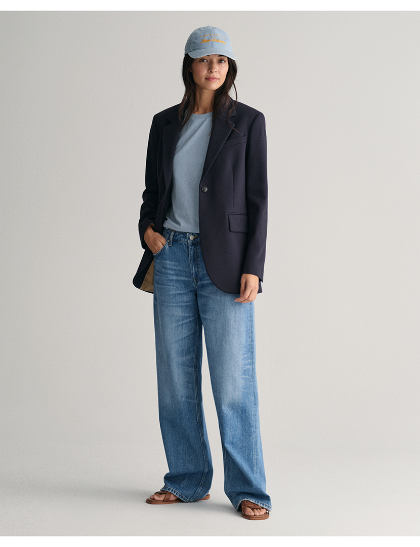 T-Shirt Senhora Regular Shield Logo Short Sleeve Azul