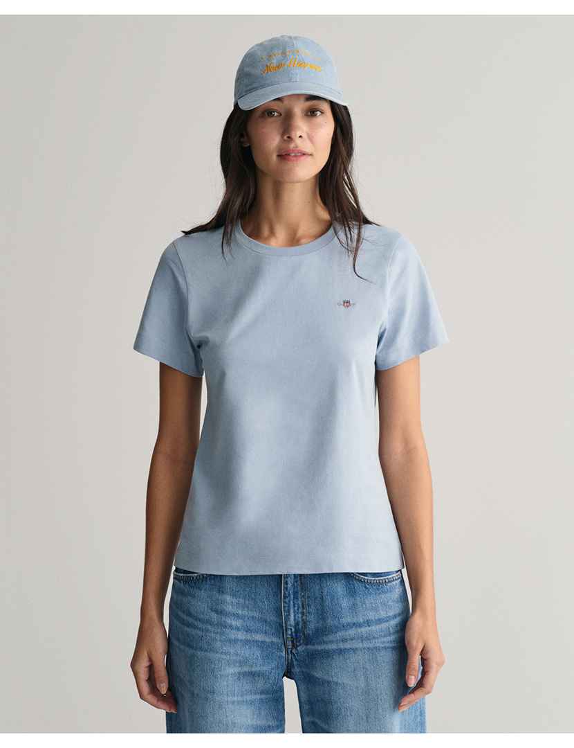 T-Shirt Senhora Regular Shield Logo Short Sleeve Azul