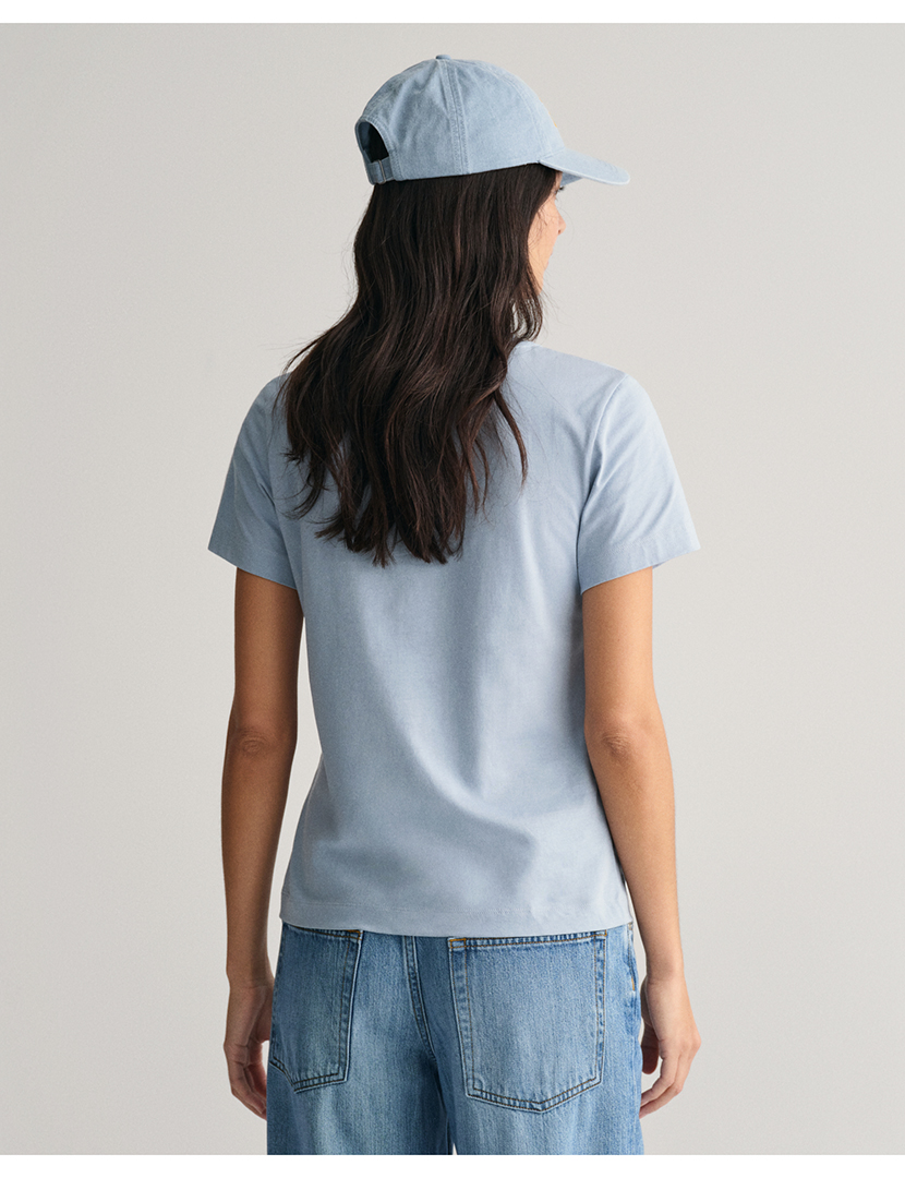 T-Shirt Senhora Regular Shield Logo Short Sleeve Azul