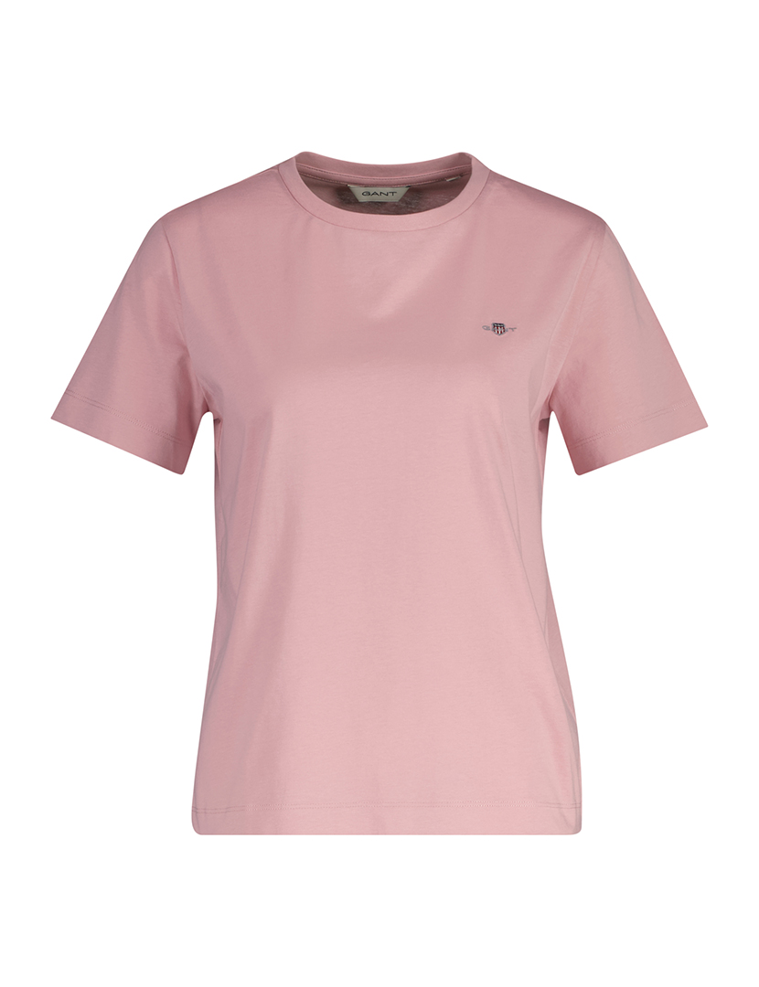 T-Shirt Senhora Regular Shield Logo Short Sleeve Rosa
