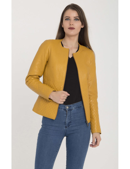 Casaco de Pele Senhora Amarelo