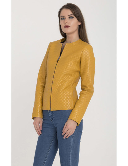 Casaco de Pele Senhora Amarelo