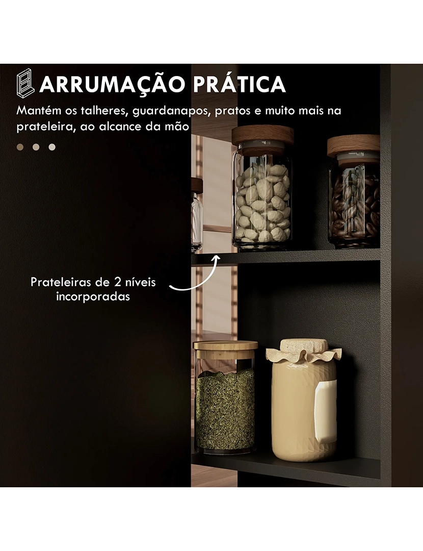 Mesa Cozinha Dobrável Rodas Madeira/Preto 140 cm