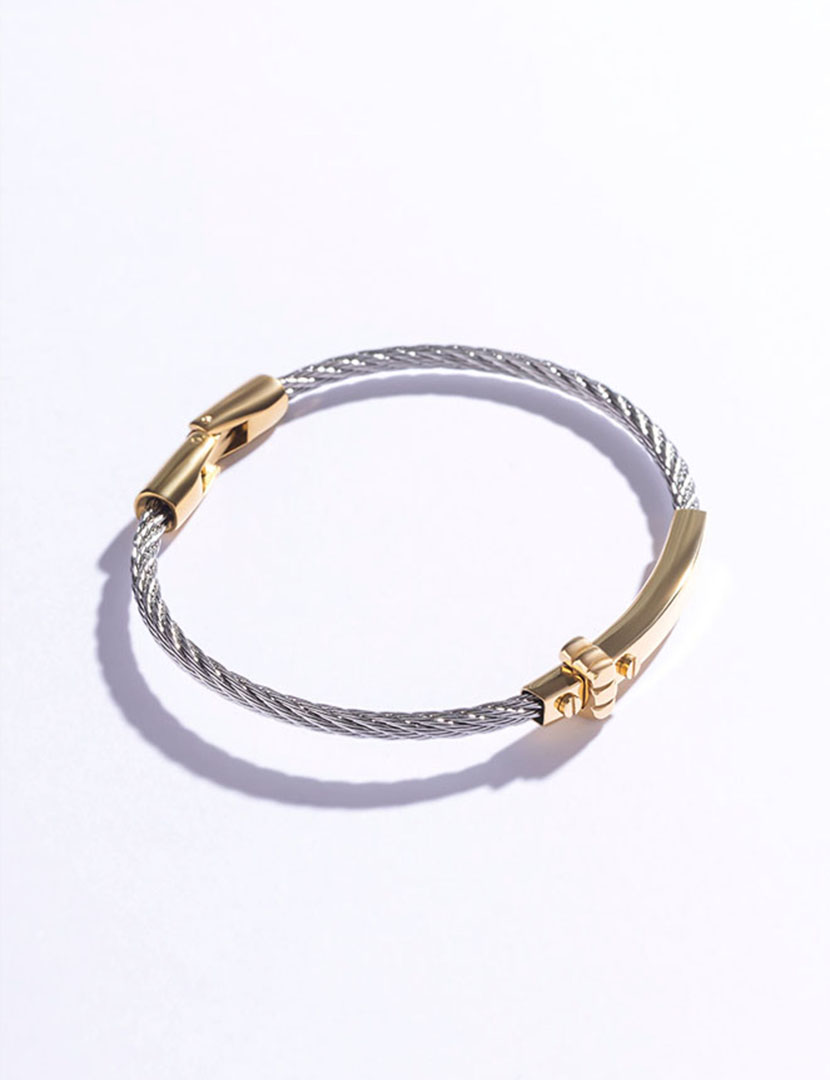 Pulseira Homem Prateado e Dourado