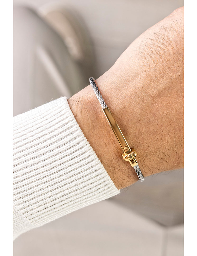 Pulseira Homem Prateado e Dourado