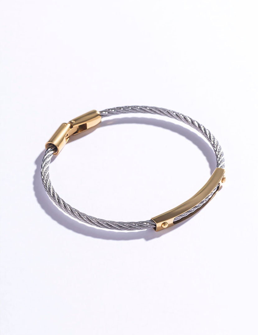 Pulseira Homem Prateado e Dourado