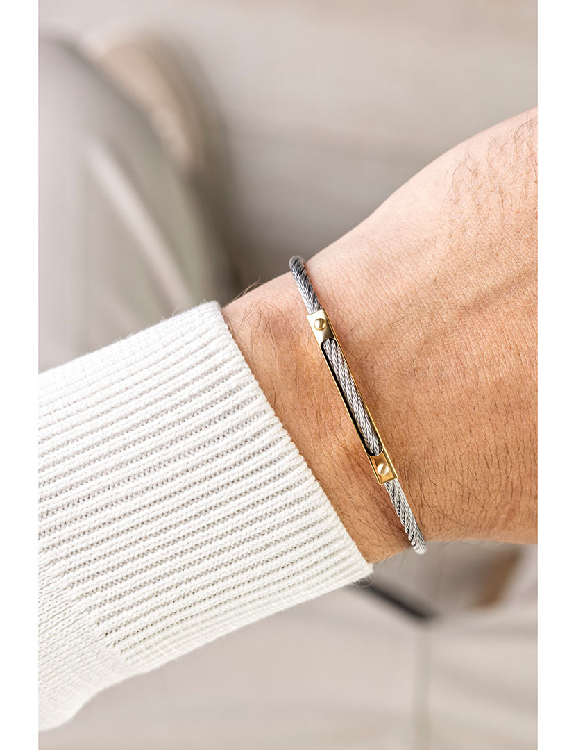 Pulseira Homem Prateado e Dourado