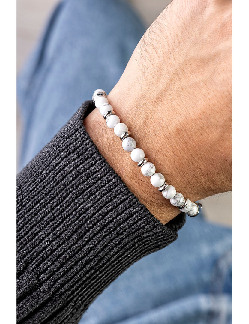 Pulseira Homem Branco e Prateado