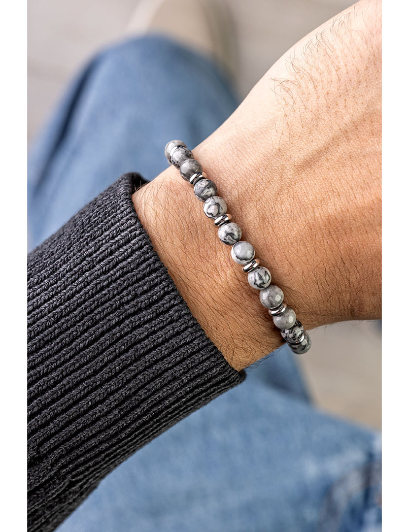 Pulseira Homem Cinzento e Prateado