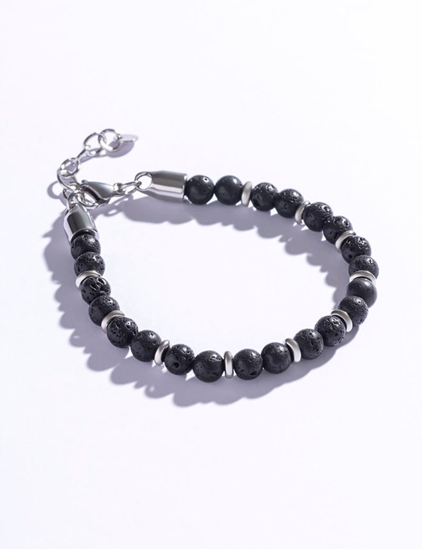 Pulseira Homem Preto e Prateado