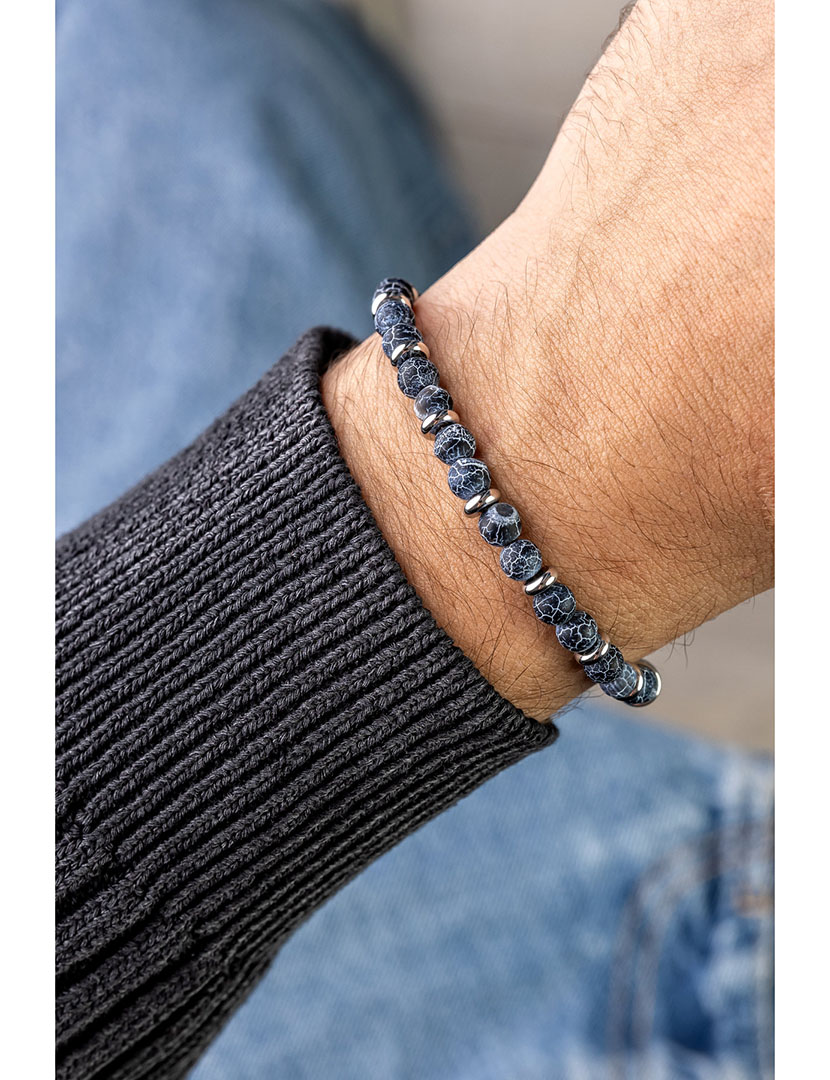 Pulseira Homem Azul e Prateado