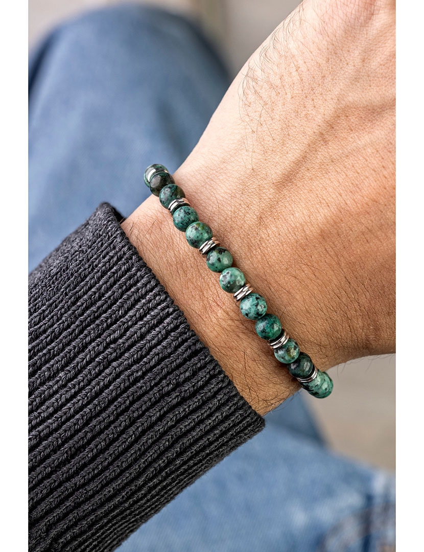 Pulseira Homem Verde e Prateado