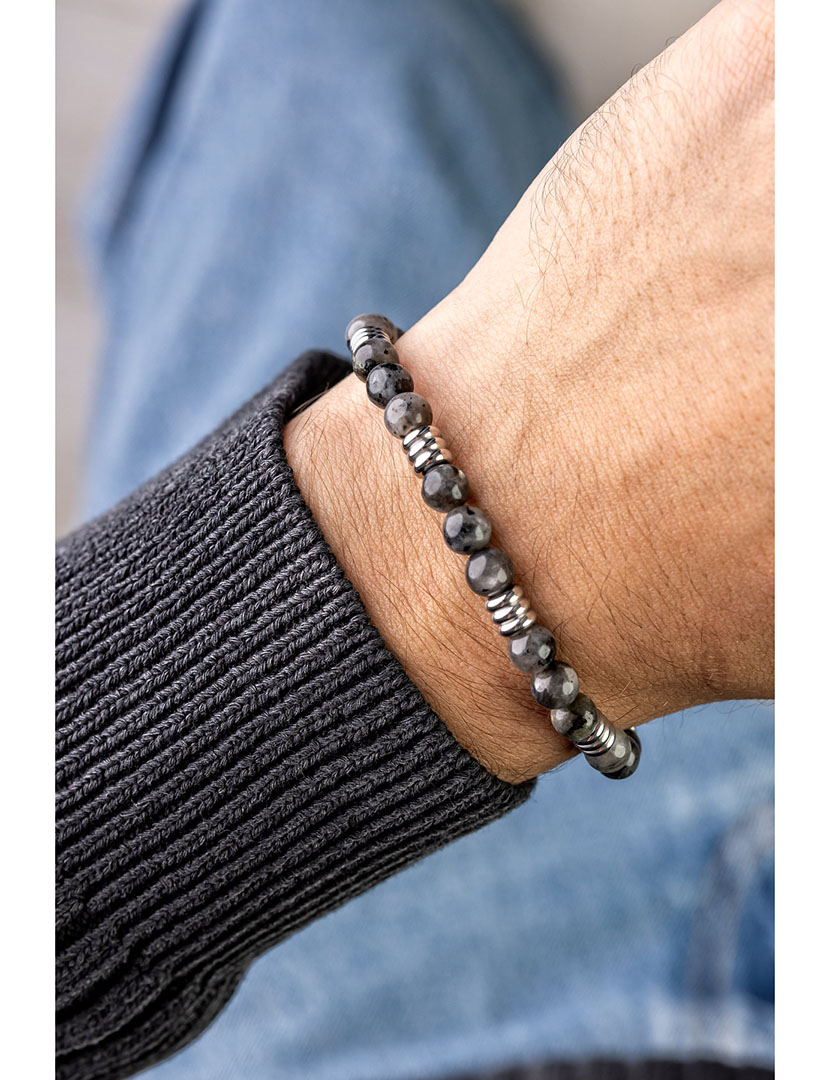 Pulseira Homem Cinzento e Prateado