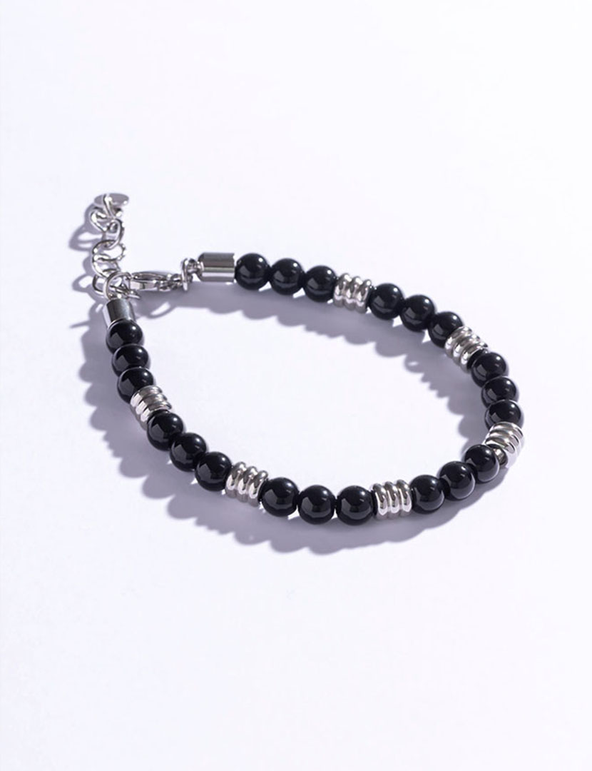 Pulseira Homem Preto e Prateado