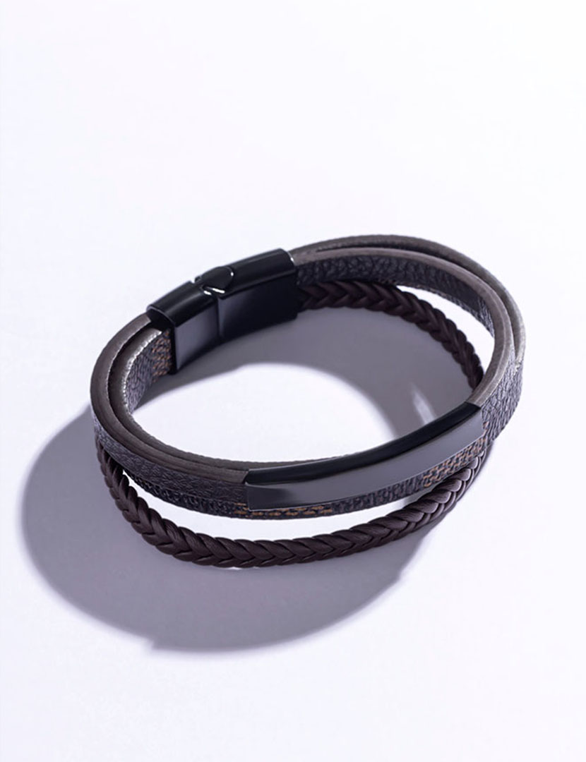 Pulseira Homem Castanho e Preto