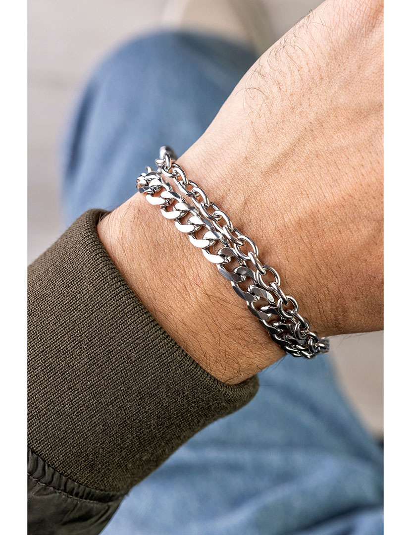 Pulseira Homem Prateado