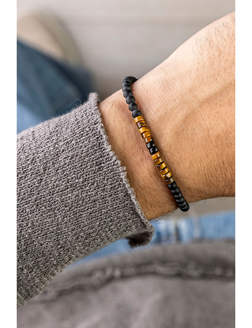 Pulseira Homem Castanho e Preto