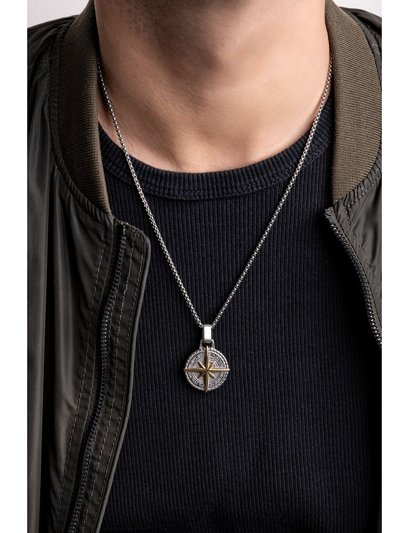 Colar Homem Prateado e Dourado