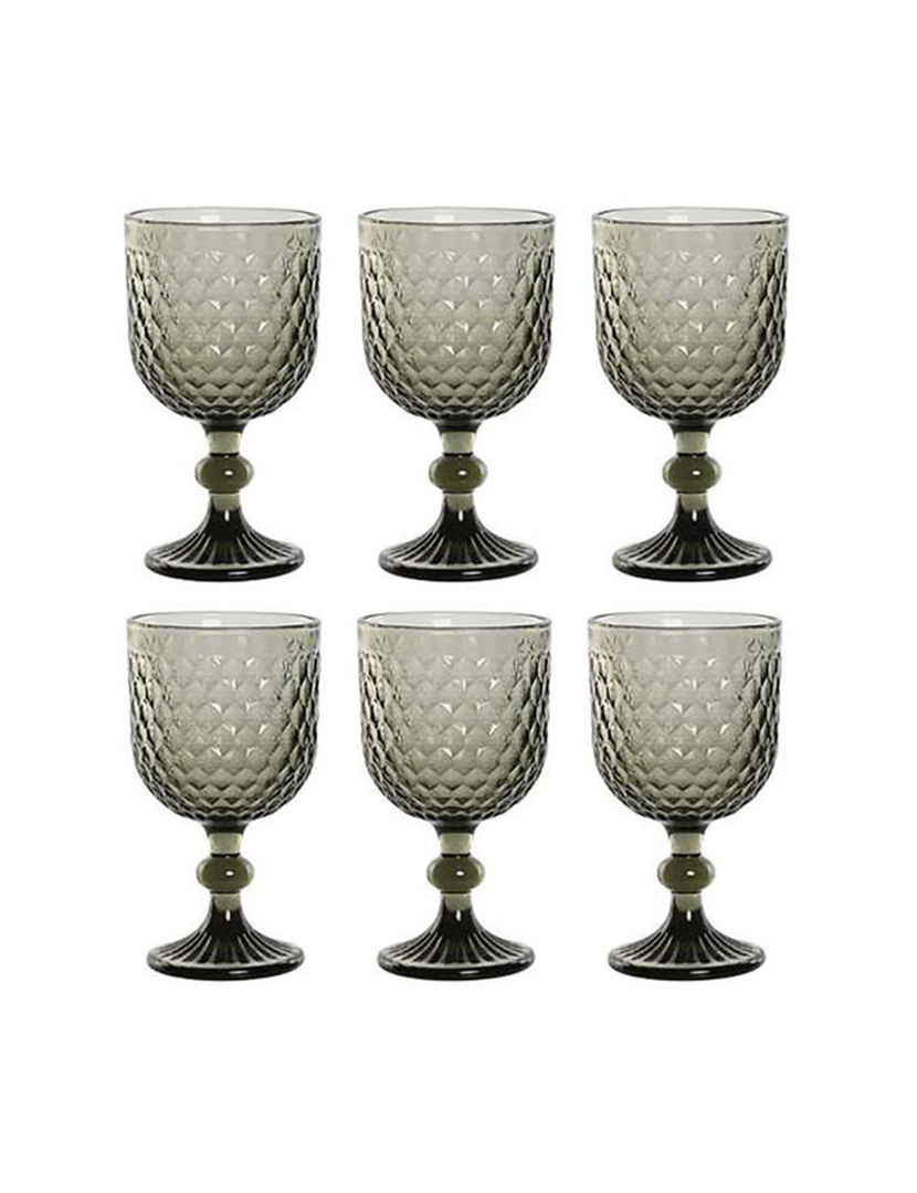 Set 6 Copos Cristal 8,7x8,7x17 325ml Cinzento