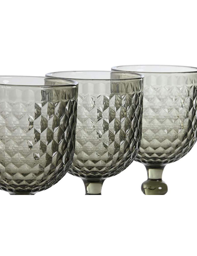 Set 6 Copos Cristal 8,7x8,7x17 325ml Cinzento