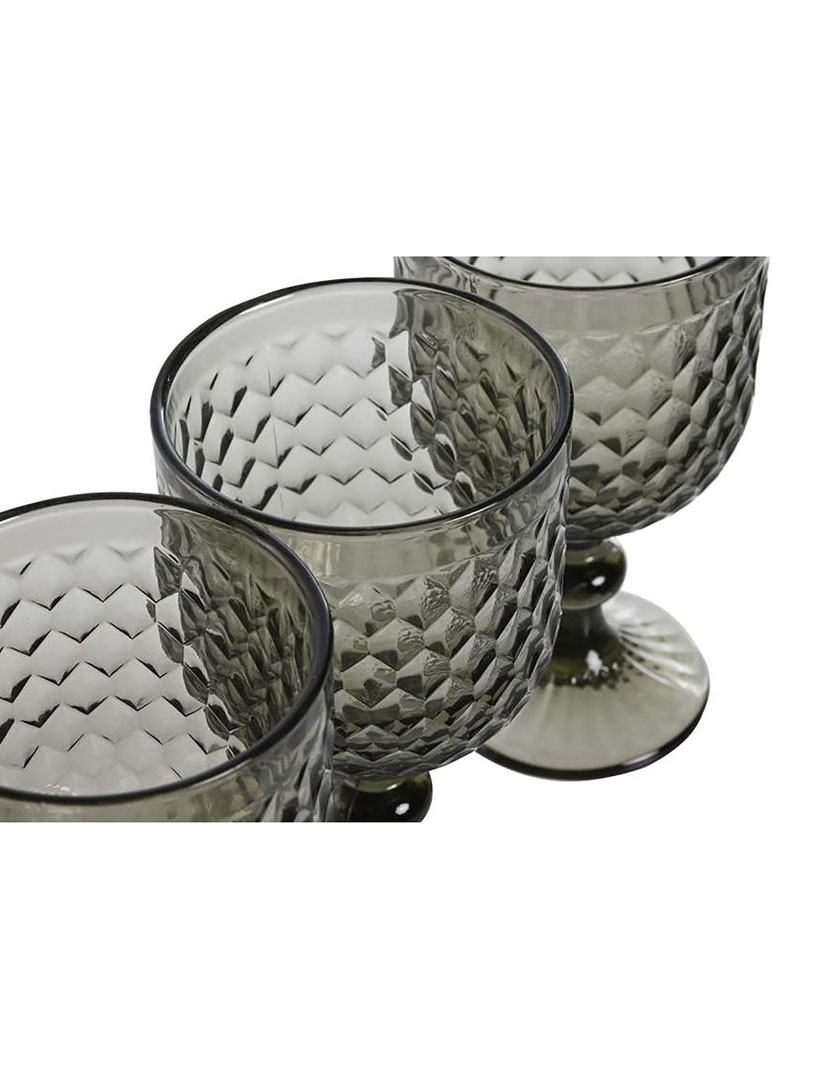 Set 6 Copos Cristal 8,7x8,7x17 325ml Cinzento