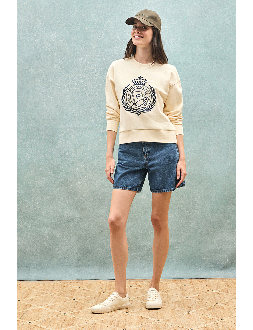 Sweatshirt Senhora Syren W Bege