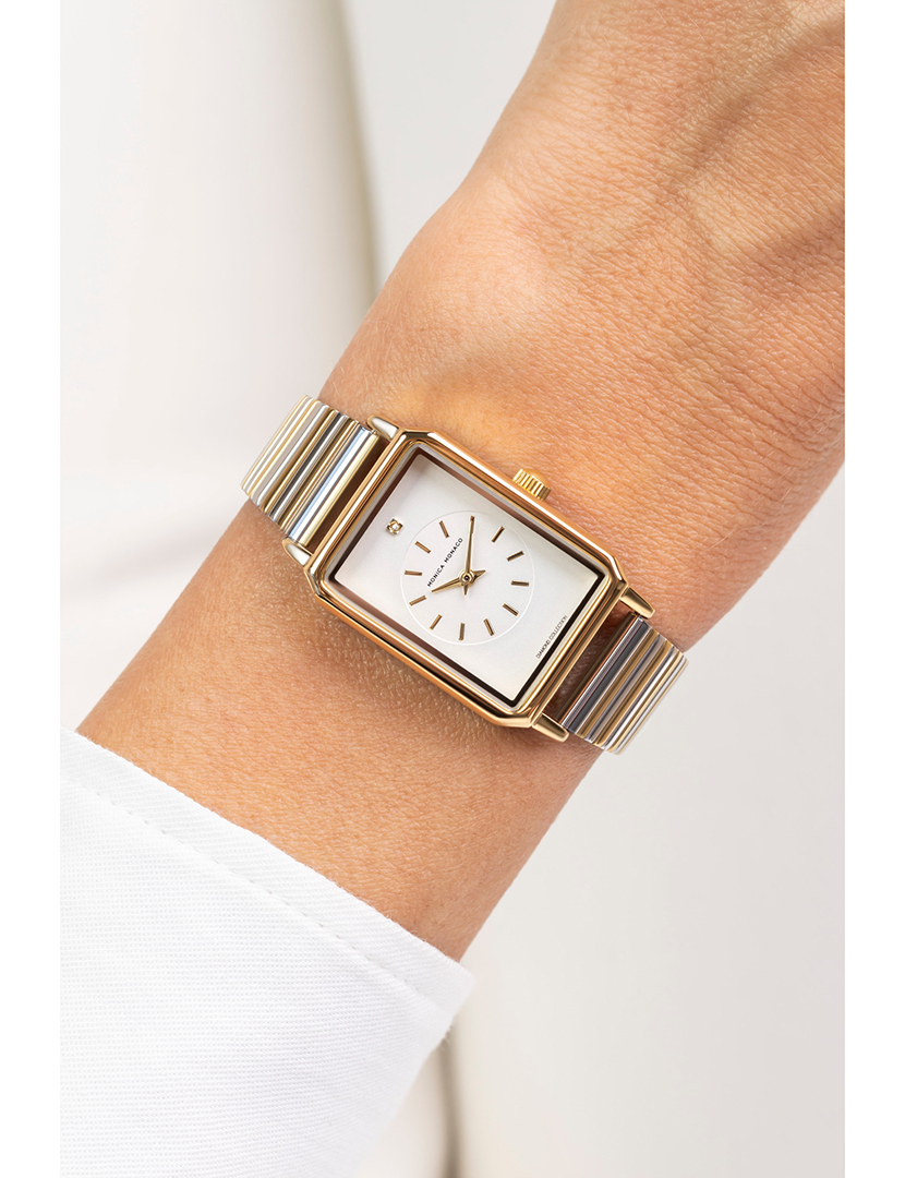 Relógio Feminino Prateado-Dourado