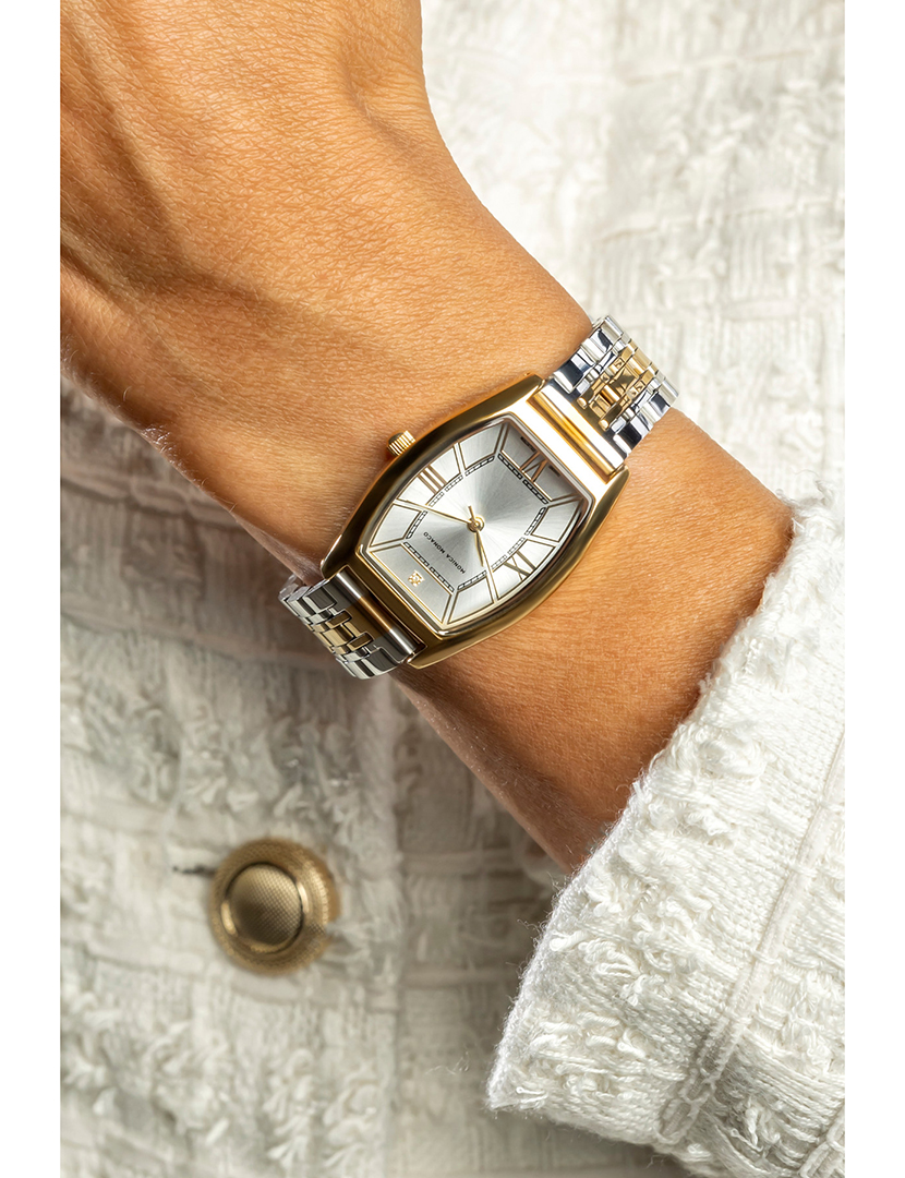 Relógio Feminino Prateado-Dourado