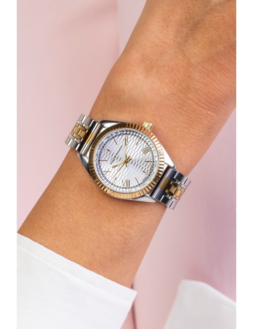 Relógio Feminino Prateado-Dourado