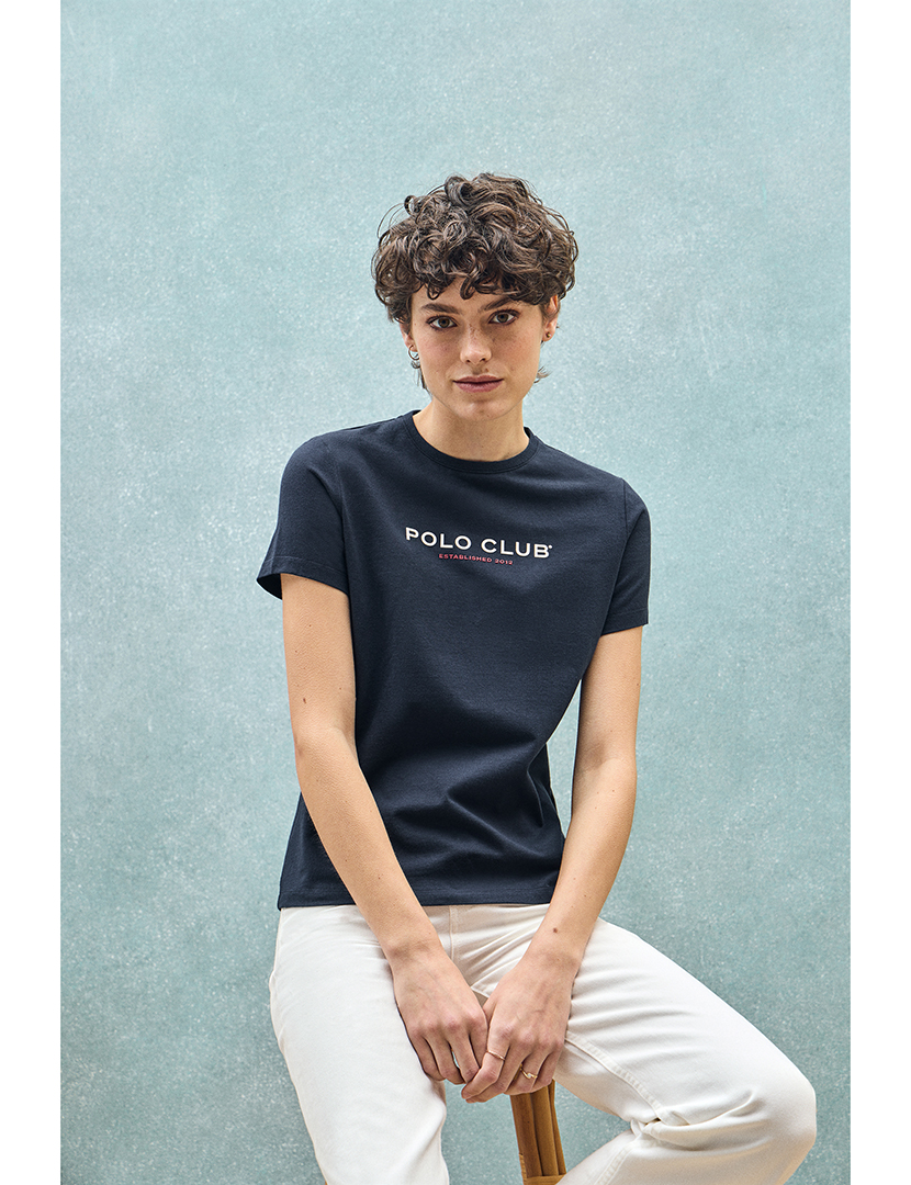 T-Shirt Est Minimal Title Ss W Azul Marinho