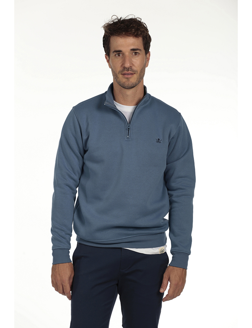 Camisola com Fecho Homem Azul