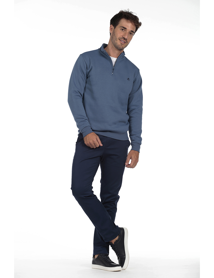 Camisola com Fecho Homem Azul