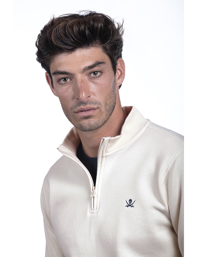 Camisola com Fecho Homem Bege