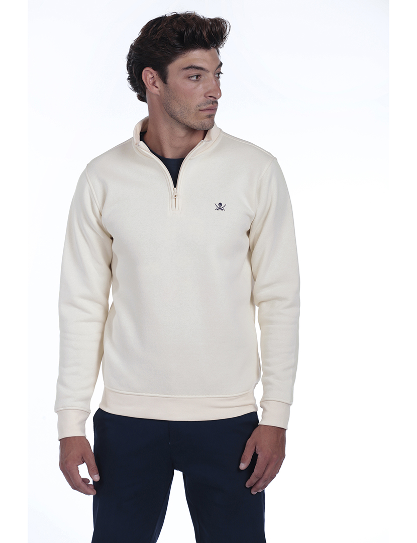 Camisola com Fecho Homem Bege