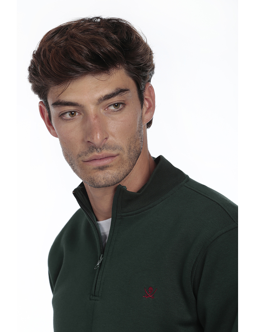 Camisola com Fecho Homem Verde