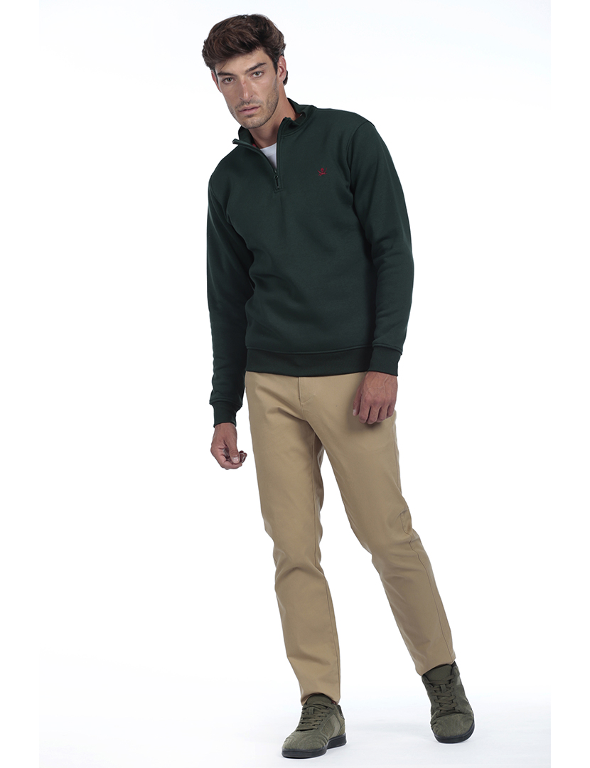 Camisola com Fecho Homem Verde